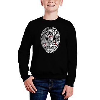 Slasher Movie Villians - Boy's Word Art Crewneck Sweatshirt