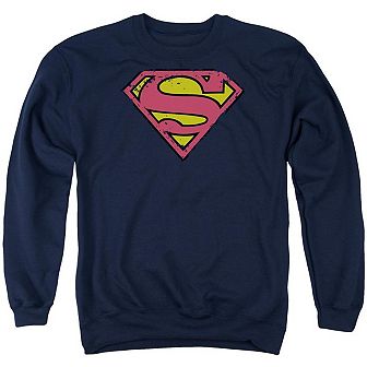 Superman Distressed Shield Adult Crewneck Sweatshirt