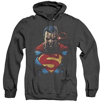 Superman Displeased Adult Heather Hoodie