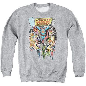 Justice League Of America Team Up Adult Crewneck Sweatshirt
