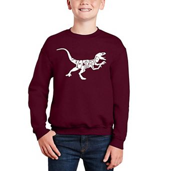 Velociraptor - Boy's Word Art Crewneck Sweatshirt