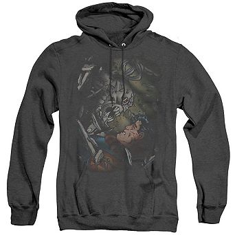 Superman Epic Battle Adult Heather Hoodie