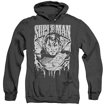 Superman Super Metal Adult Heather Hoodie