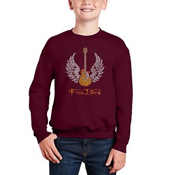 Lyrics To Freebird - Boy's Word Art Crewneck Sweatshirt