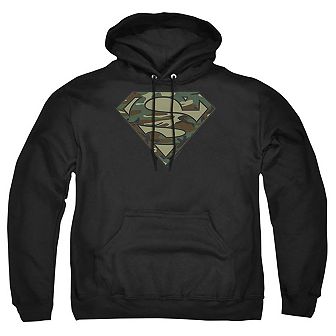 Superman Camo Logo Adult Pull Over Hoodie