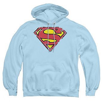 Superman Distressed Shield Adult Pull Over Hoodie