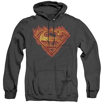 Superman Hot Metal Adult Heather Hoodie