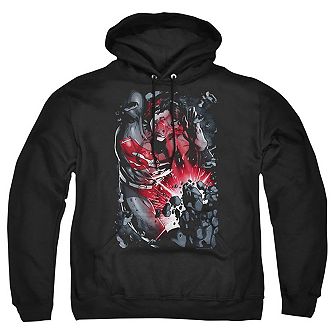 Superman Heat Blast Adult Pull Over Hoodie