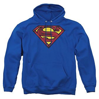 Superman Charcoal Shield Adult Pull Over Hoodie