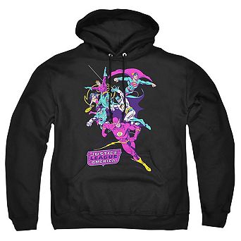 Justice League of America Colorful League Adult Pull Over Hoodie