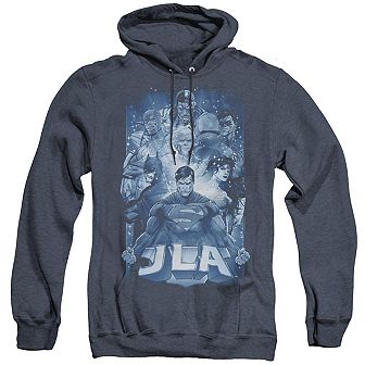 Justice League of America Burst Adult Heather Hoodie