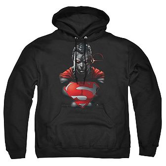Superman Heat Vision Charged Adult Pull Over Hoodie