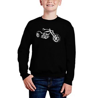 Motorcycle - Boy's Word Art Crewneck Sweatshirt