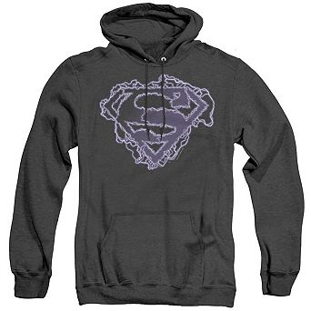 Superman Electric Shield Adult Heather Hoodie