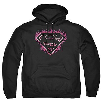 Superman Fuchsia Flames Adult Pull Over Hoodie