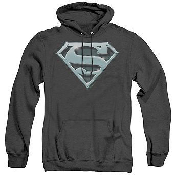 Superman Chrome Shield Adult Heather Hoodie