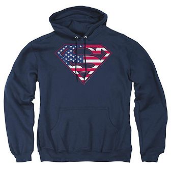 Superman U S Shield Adult Pull Over Hoodie