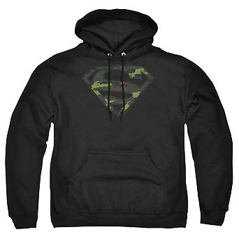 Superman Distressed Camo Shield Adult Pull Over Hoodie