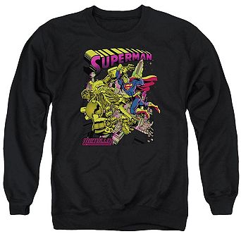 Superman Versus Metallo Blacklight Adult Crewneck Sweatshirt