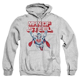 Superman Steel Retro Adult Pull Over Hoodie