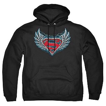 Superman Steel Wings Logo Adult Pull Over Hoodie