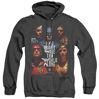 Justice League Movie Save The World Poster Adult Heather Hoodie
