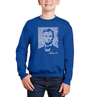 Abraham Lincoln - Gettysburg Address - Boy's Word Art Crewneck Sweatshirt