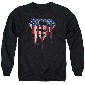 Superman Bleeding Shield Adult Crewneck Sweatshirt