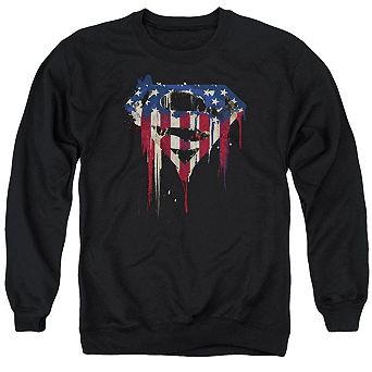 Superman Bleeding Shield Adult Crewneck Sweatshirt