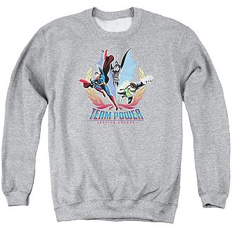 Justice League Of America Team Power Adult Crewneck Sweatshirt