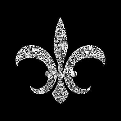 Fleur De Lis - Popular Louisiana Cities - Boy's Word Art Crewneck Sweatshirt