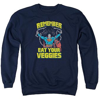 Superman Veggie Power Adult Crewneck Sweatshirt