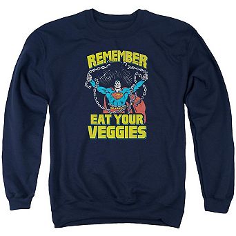 Superman Veggie Power Adult Crewneck Sweatshirt