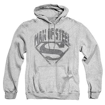 Superman Man Of Steel Shield Adult Pull Over Hoodie