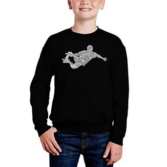 Popular Skating Moves & Tricks - Boy's Word Art Crewneck Sweatshirt
