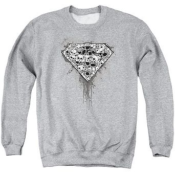 Superman Many Super Skulls Adult Crewneck Sweatshirt