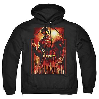 Superman Metropolis Deco Adult Pull Over Hoodie