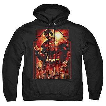 Superman Metropolis Deco Adult Pull Over Hoodie