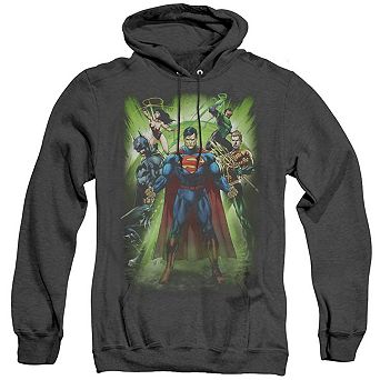 Justice League of America Power Burst Adult Heather Hoodie