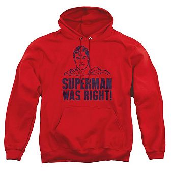 Superman Was Right Adult Pull Over Hoodie