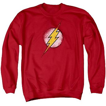Justice League Of America Destroyed Flash Logo Adult Crewneck Sweatshirt