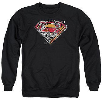 Superman Breaking Chain Logo Adult Crewneck Sweatshirt