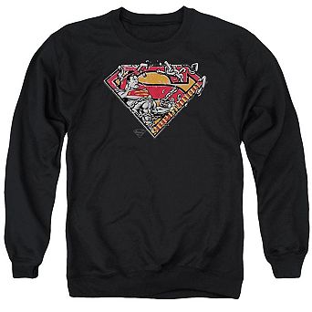 Superman Breaking Chain Logo Adult Crewneck Sweatshirt