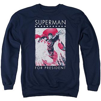 Superman Superman For President Adult Crewneck Sweatshirt