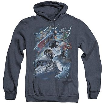 Justice League of America Ride The Lightening Adult Heather Hoodie