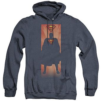 Superman Block Adult Heather Hoodie