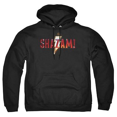 DC Comics Men Sweaters Mens Shazam Movie Logo Hoodie Black XL