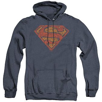 Superman Messy S Adult Heather Hoodie