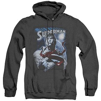 Superman Protect Earth Adult Heather Hoodie
