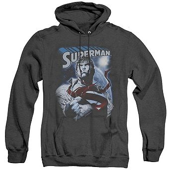 Superman Protect Earth Adult Heather Hoodie